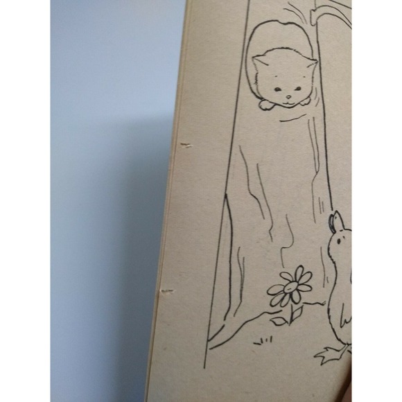 Big Little Book Kitten Coloring Book Saalfield 181 White Cat With Painting Brush - Picture 6 of 9